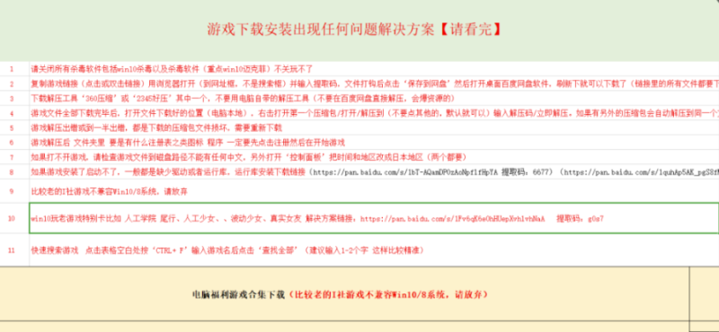 电脑游戏表大全-包含二次元真人大型互动建模游戏-资源网站