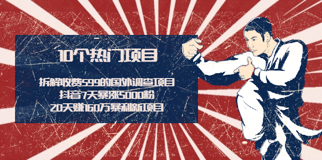 599米国外勘察项目-抖音暴涨课程-20天暴利项目-资源网站