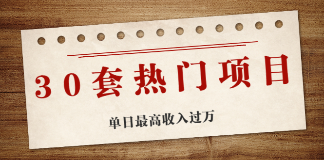 30套热门课程-网赚项目-朋友圈-涨粉套路-抖音-Aauto更快-资源网站