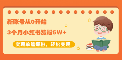 3个月小红书粉丝5W教程-资源网站