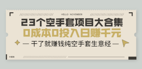 手套白狼项目-做了就能赚钱-资源网站