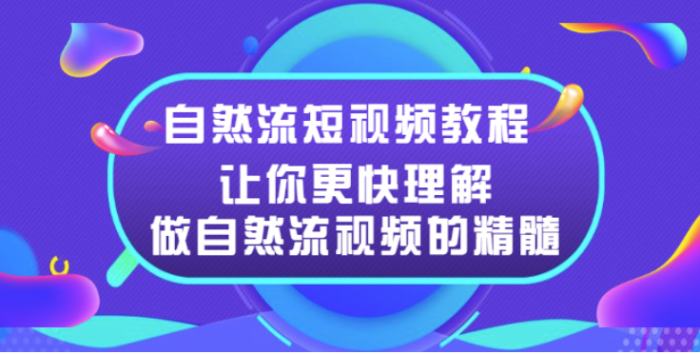 自然流量短视频教程-让你更快理解做自然流量视频的精髓-资源网站