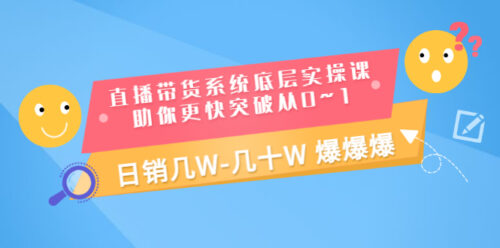 直播系统底层实战课-可以帮你从0突破到1-每天卖出几个W-几十个W-资源网站