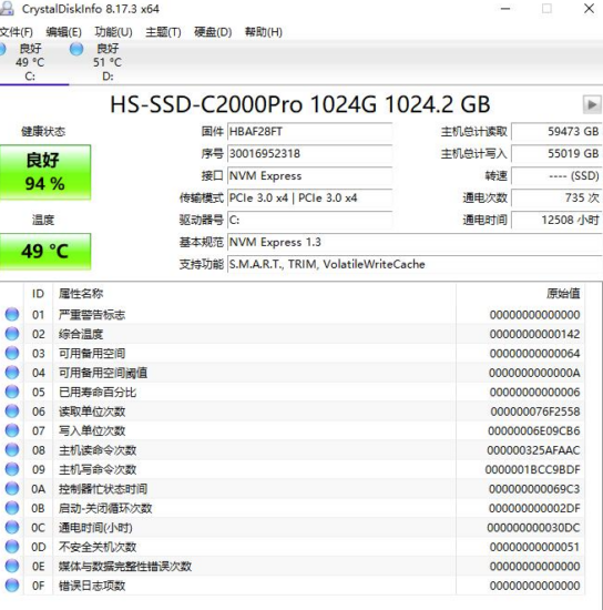 电脑硬盘检测工具CrystalDiskInfo 中文版-资源网站