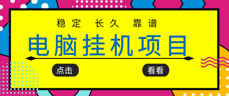 项目追求者的福音-稳定长期可靠的电脑挂机项目-稳定运行五年月收入几百-资源网站