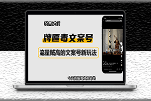 抖音快手毒文案新玩法-起号快变现容易-资源网站