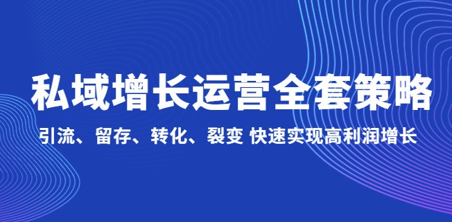 图片[1]-私域运营全套策略：引流、留存、转化、裂变_快速实现高利润增长