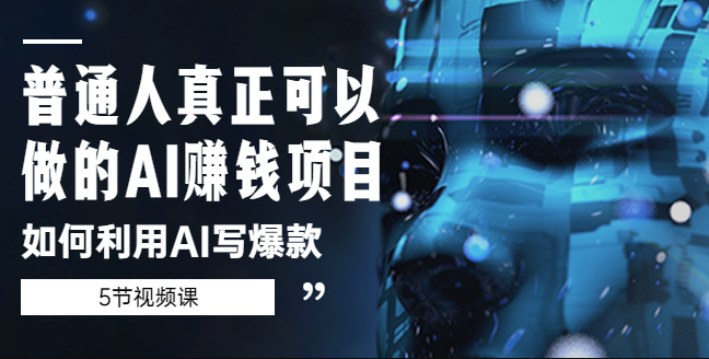 图片[1]-普通人做的AI赚钱项目_如何利用AI写爆款[5节视频课]-资源网站