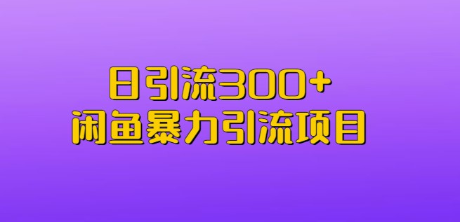 图片[1]-闲鱼引流项目_日引流300粉-资源网站