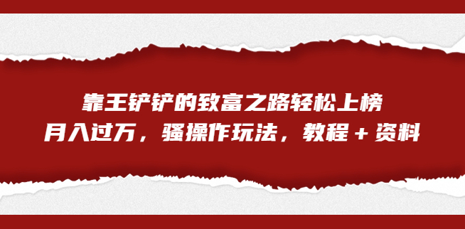 图片[1]-王铲铲的致富秘籍_全网首发的骚操作玩法教程＋资料-资源网站