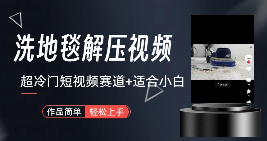 图片[1]-超冷门抖音短视频赛道揭秘：清洗地毯解压视频教程+素材-资源网站