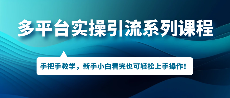 图片[1]-多平台引流实战课程_零基础也能即刻操作-资源网站