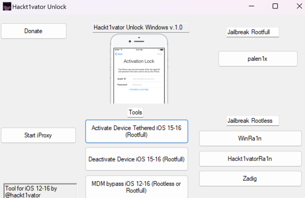 图片[1]-免费绕过苹果MDM配置锁/密码界面工具 Hackt1vator Unlock