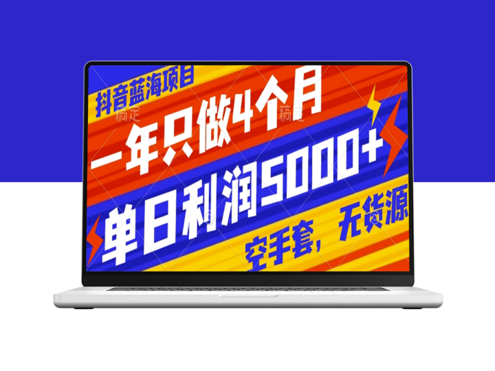 抖音蓝海项目：一年只做4个月_空手套_无货源_日入5000+-资源网站
