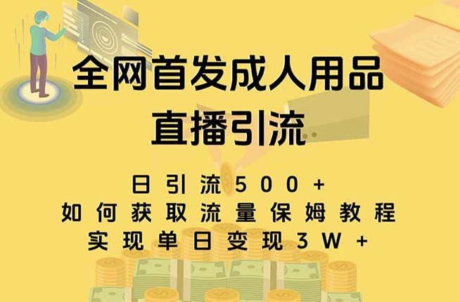 图片[1]-成人用品直播引流暴力玩法_单日变现3w[保姆级教程首发]-资源网站