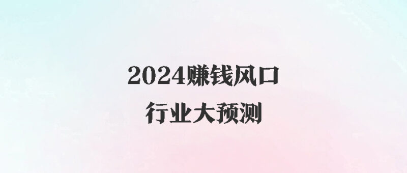 2024赚钱风口-行业大预测-资源网站