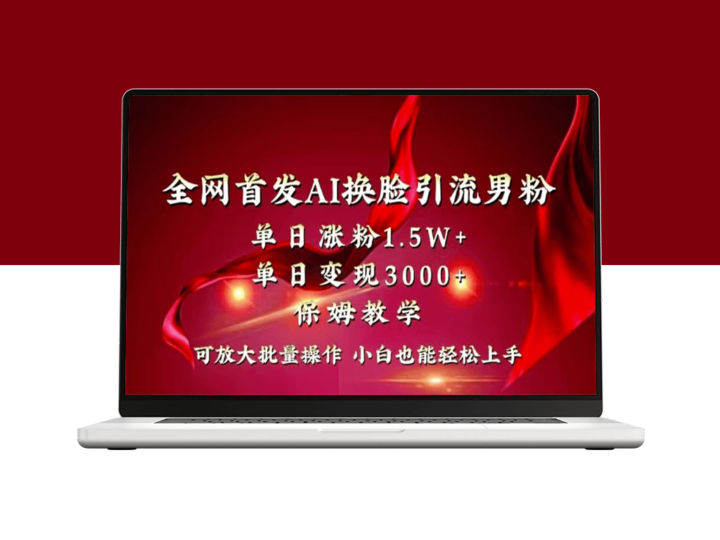 AI换脸引流男粉单日涨粉1.5W+_变现3000+_保姆教学-资源网站