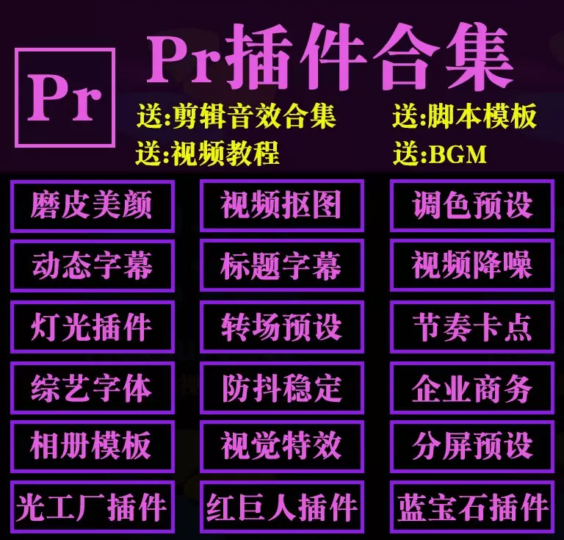 PR中文插件大全：Win/Mac一键式安装高级转场、降噪、磨皮功能全覆盖-资源网站