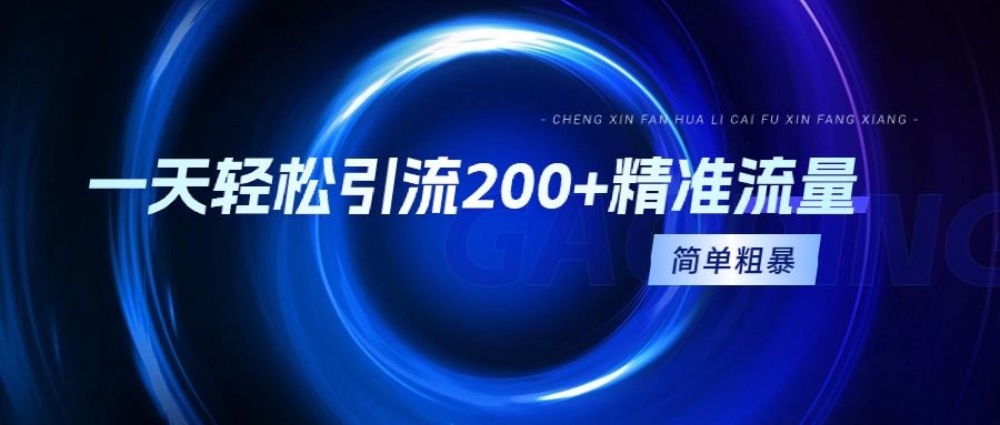 图片[1]-一天轻松引流200+精准流量_简单粗暴_一看就会-资源网站