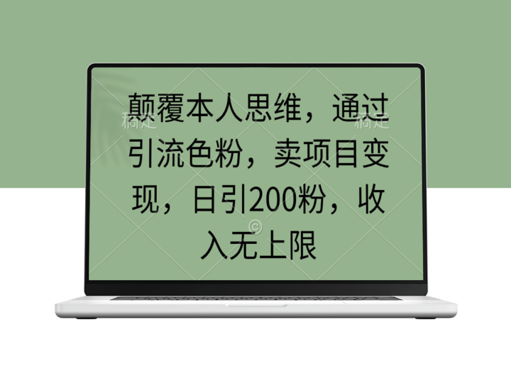 通过色粉引流_实现项目变现_每天吸引200粉丝_收入无上限-资源网站