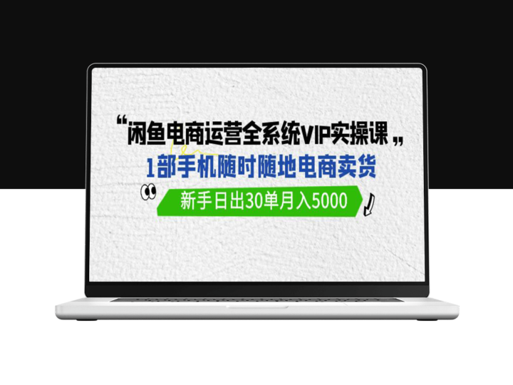 闲鱼电商运营VIP实战课：一部手机开启卖货之旅-资源网站