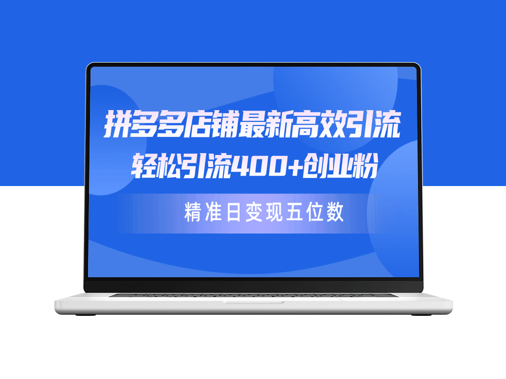 拼多多店铺最新引流方法_实现精准日销五位数-资源网站