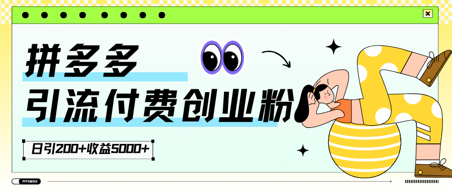拼多多引流付费创业粉日引200+收益5000+-资源网站