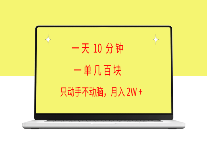 一天10分钟_一单几百块_简单无脑操作_月入2W+教学-资源网站