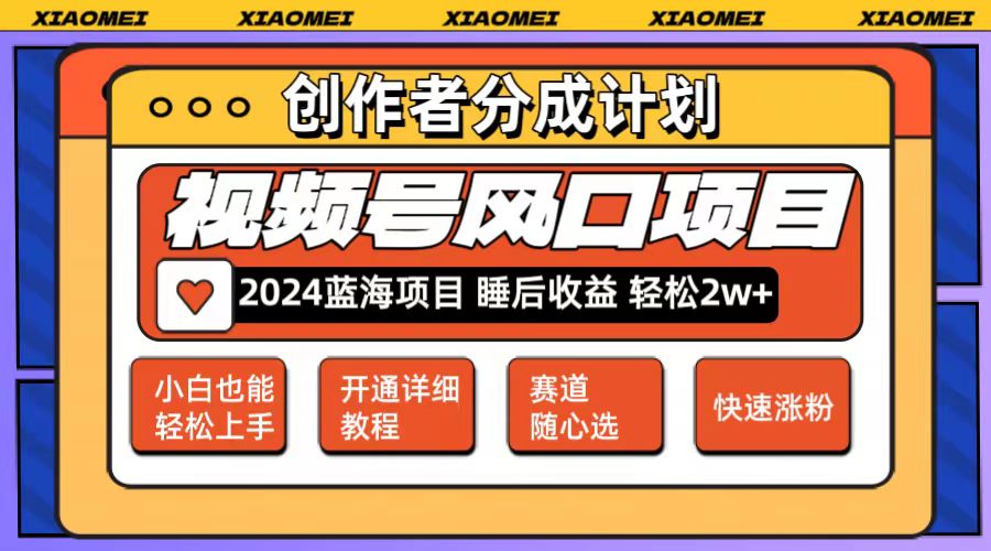 图片[1]-微信视频号风口项目：月入2万+_多样赛道选择_玩法简单易上手