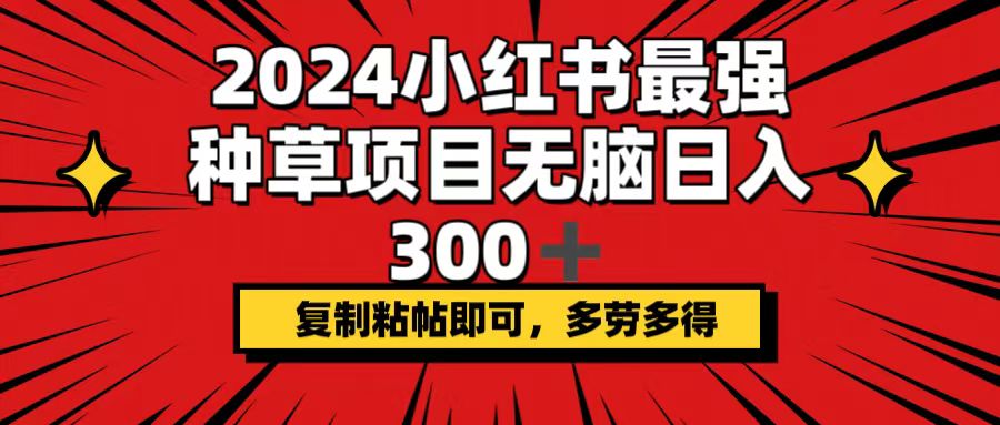 图片[1]-2024小红书赚钱新风口：复制日赚300+_行动越快收益越高-资源网站