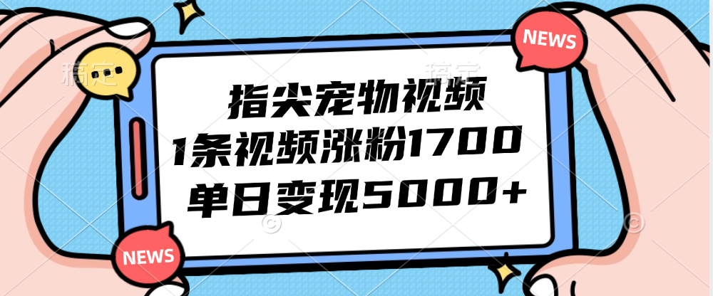 图片[1]-如何通过指尖宠物视频快速涨粉1700_单日收入突破5000元-资源网站