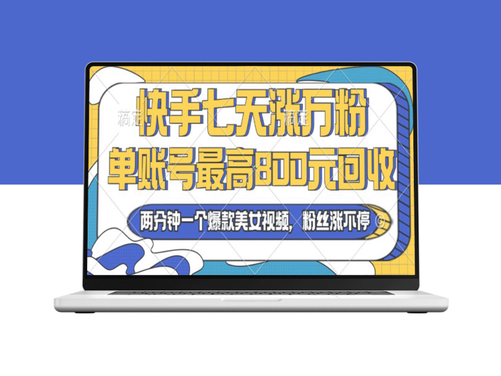 2024年快手七天万粉暴涨_账号回收价最高达800元_两分钟一键打造爆款美女视频-资源网站