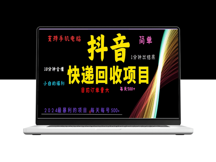 一分钟掌握抖音快递项目_零基础上手_手机电脑都能操作-资源网站