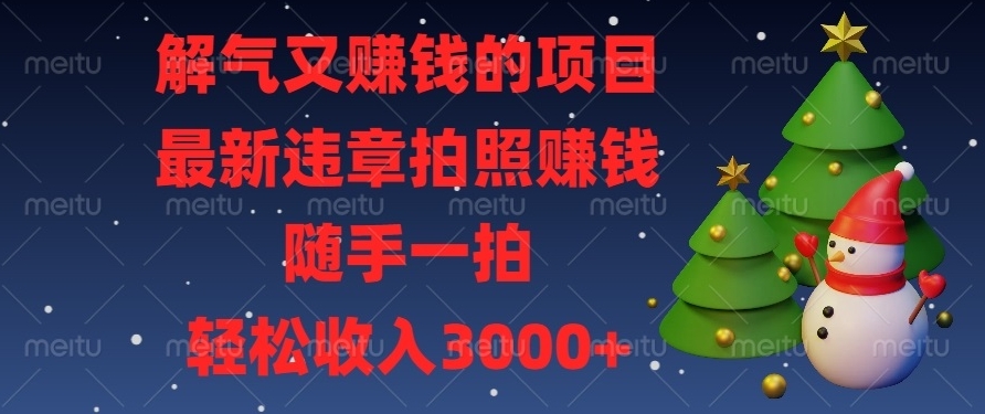 图片[1]-赚钱新方式_违章拍照月入3000+_零门槛快速上手-资源网站
