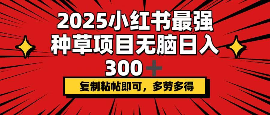 图片[1]-2025小红书最火爆赚钱项目_日入300+_复制粘贴轻松赚_收入翻倍