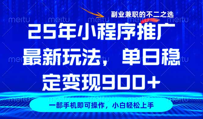 图片[1]-25年小程序推广实战攻略_日入900+_副业赚钱新选择
