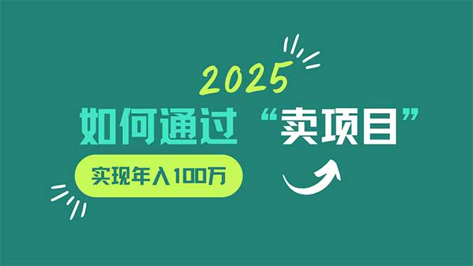 图片[1]-2025年如何通过“项目转售”实现年赚百万