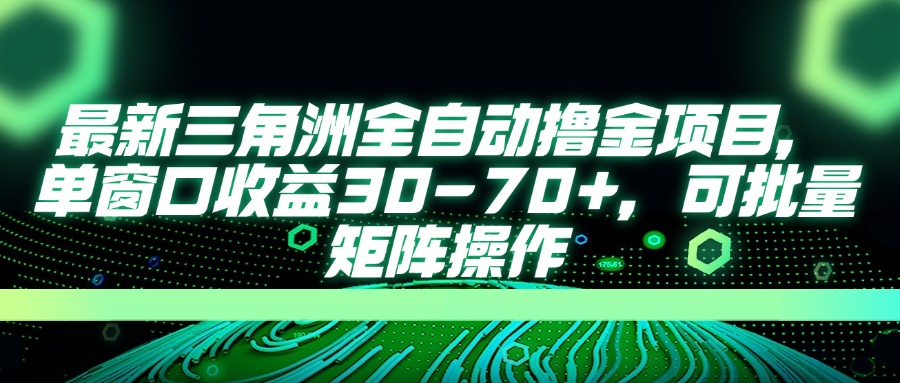图片[1]-三角洲全自动撸金系统：单窗口收益30-70+_批量操作高效赚钱