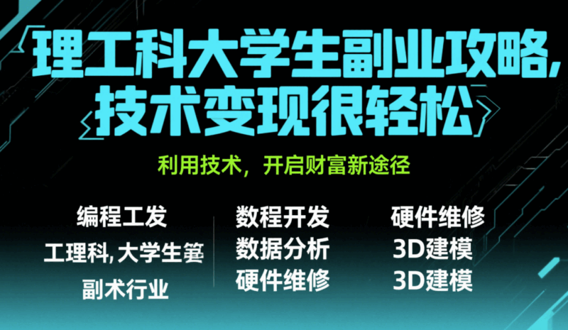 理工科大学生副业攻略，技术变现很轻松-资源网站
