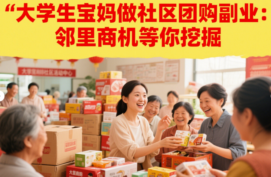 大学生宝妈做社区团购副业：邻里商机等你挖掘-资源网站