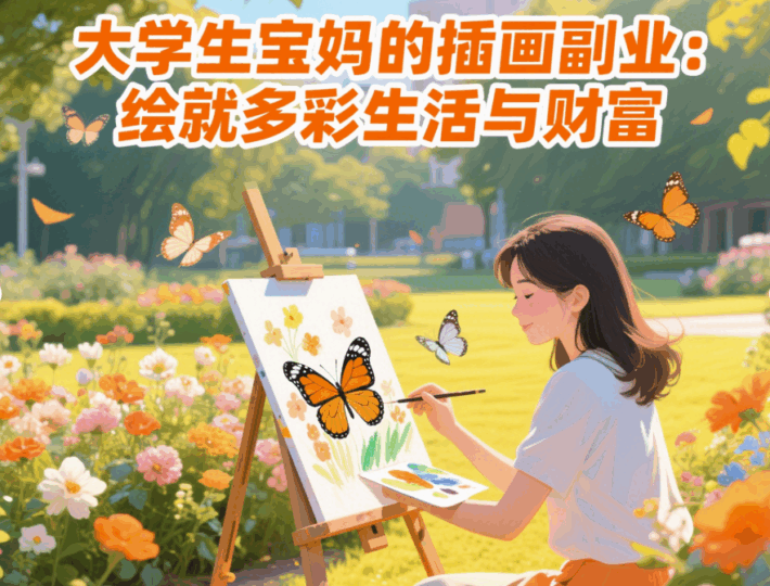 大学生宝妈的插画副业：绘就多彩生活与财富-资源网站
