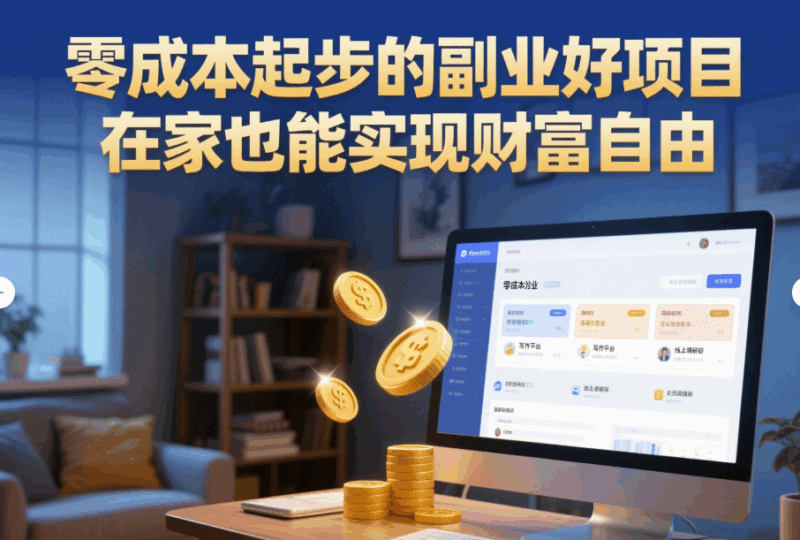 零成本起步的副业好项目，在家也能实现财富自由-资源网站