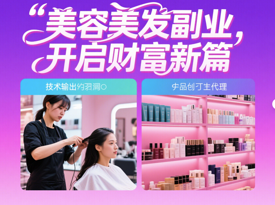 图片[1]-美容美发行业副业赚钱机会：技术输出与产品代理-资源网站