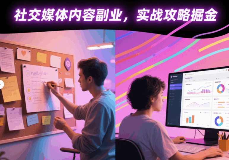 社交媒体时代，靠内容创作副业赚钱的实战攻略-资源网站