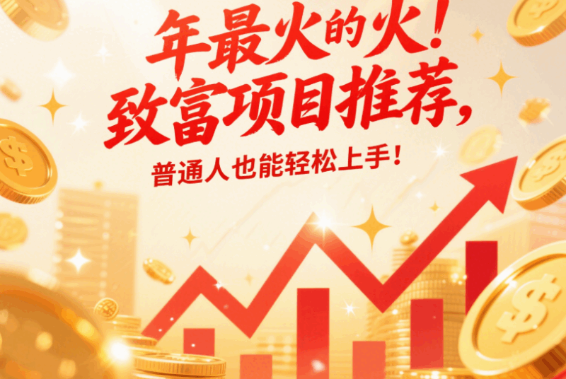 年最火的致富项目推荐，普通人也能轻松上手！-资源网站