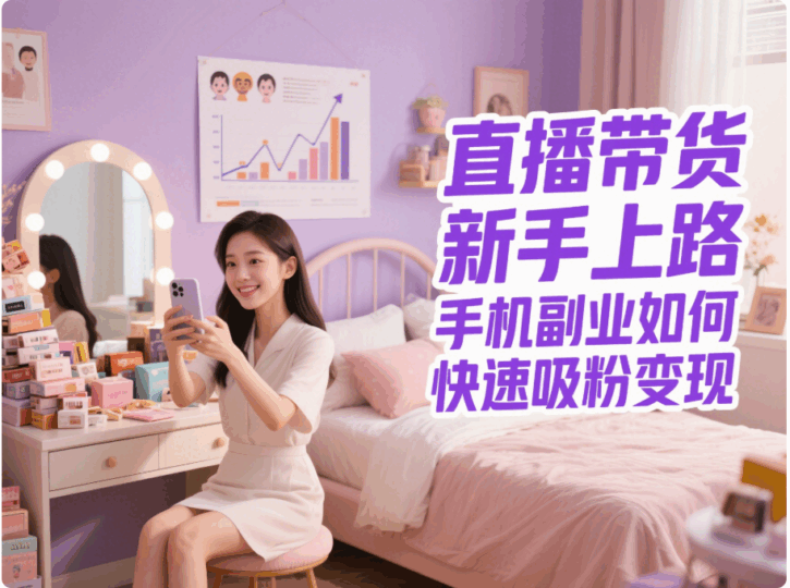 直播带货新手上路，手机副业如何快速吸粉变现-资源网站