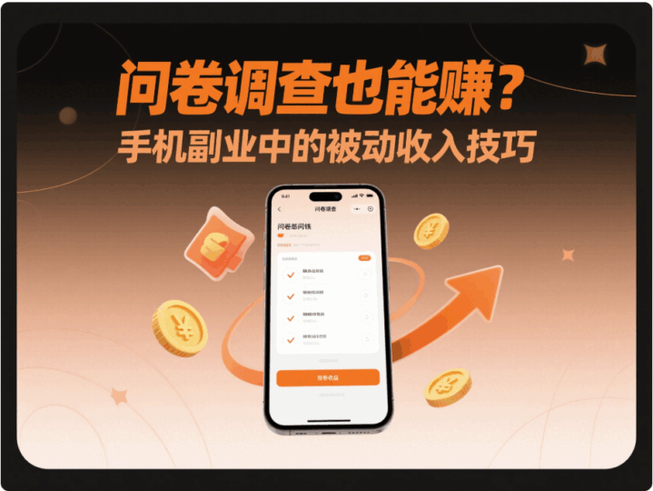 问卷调查也能赚？手机副业中的被动收入技巧-资源网站
