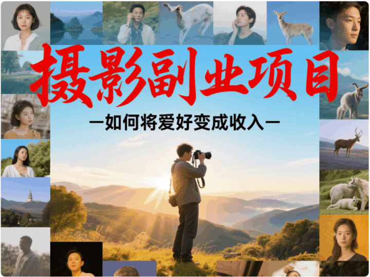 摄影副业项目：如何将爱好变成收入-资源网站