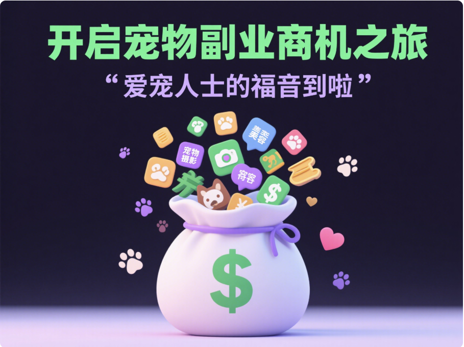 宠物经济下的副业商机，爱宠人士福音
