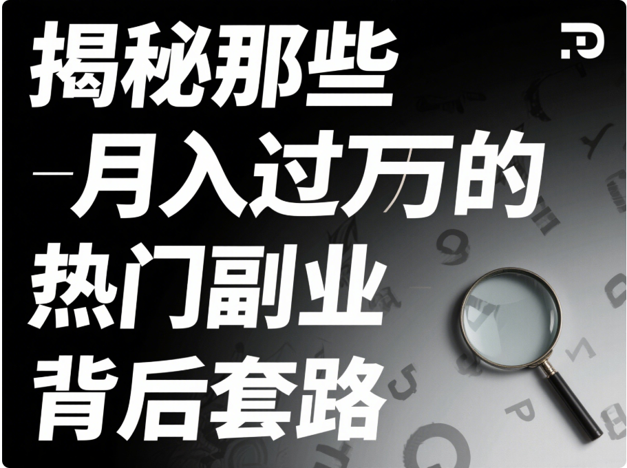 揭秘那些月入过万的热门副业背后套路